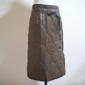 COMME CA MODELS コムサモデルズ キルティングスカート【M】ミディ丈 裏地迷彩柄
