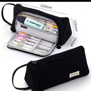 ペンケース 大容量 筆箱 多機能 ツールペンケース 中小学生 高校生 大学生 男の子 女の子 子供 サラリーマン ブラック