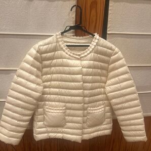 Do Classe ノーカラーダウンジャケット アイボリー XXL 試着のみ