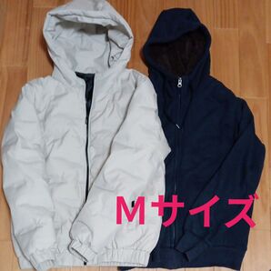 【匿名配送】①ユニクロ裏ボアパーカー M ②ダウンジャケット M 防寒2点セット