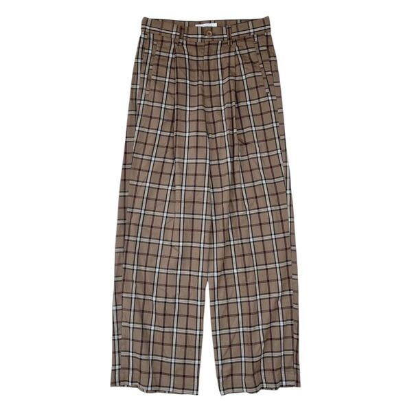SOYOUS ソユーズ 秋冬 カジュアル チェック柄 おしゃれ スラックス ワイドパンツ S 一枚欲しい