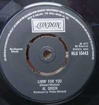 ☆特選☆AL GREEN/LIVIN' FOR YOU'1973UK LONDON 7INCH_画像2