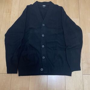 ユニクロ ラムVネックカーディガン カーディガン ニット セーター L ブラック