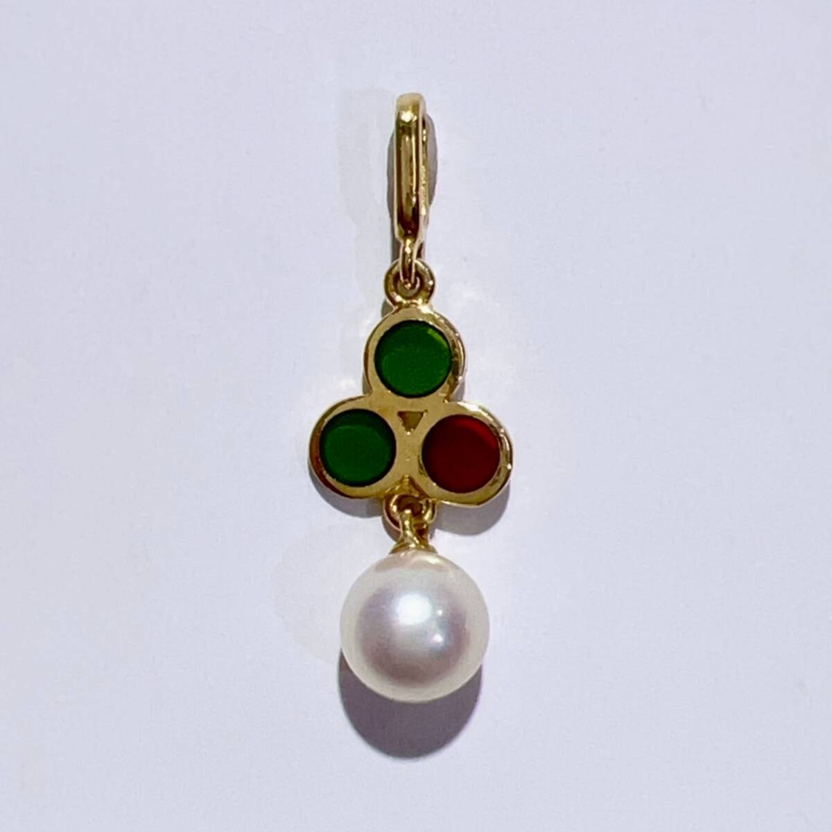 MIKIMOTO ミキモト K18 天然 アコヤ パール カラーストーン ネック