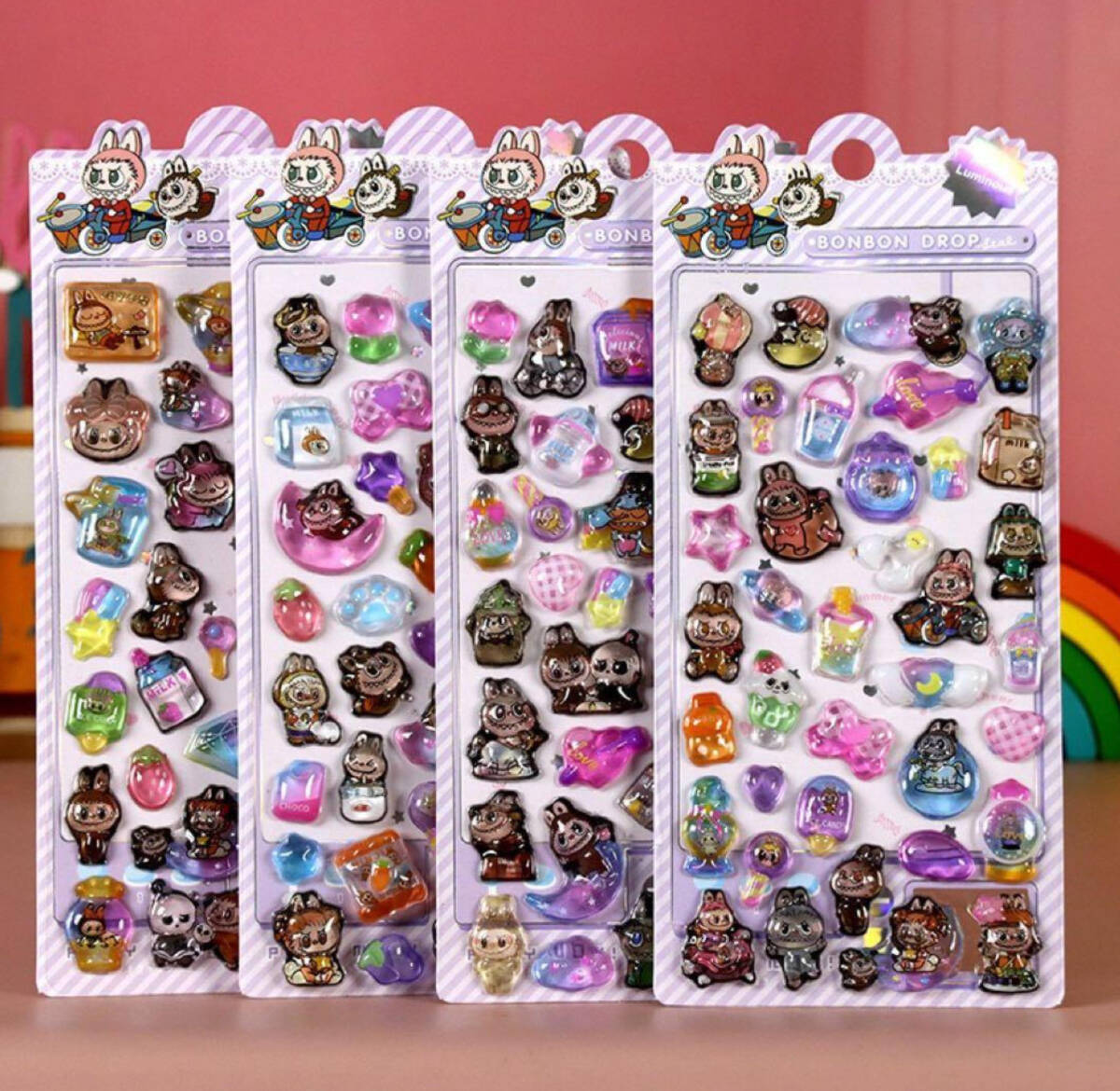 \即納4枚入り在庫わずか/可愛いボンボンシールぷっくりシールLB-A