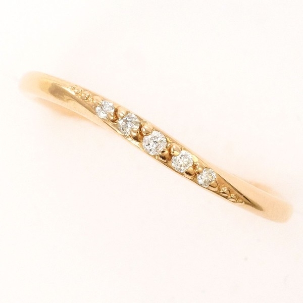 カナル4℃ K10PG リング 指輪 7号 ダイヤ 総重量約1.1g 中古 美品 送料無料☆0315