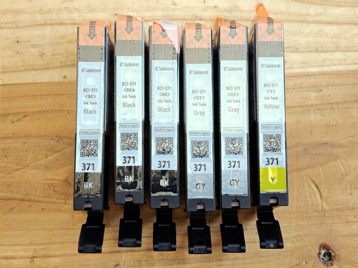 Canon BCI-371 GY Y BK プリンタインク 6個セット 純正 未