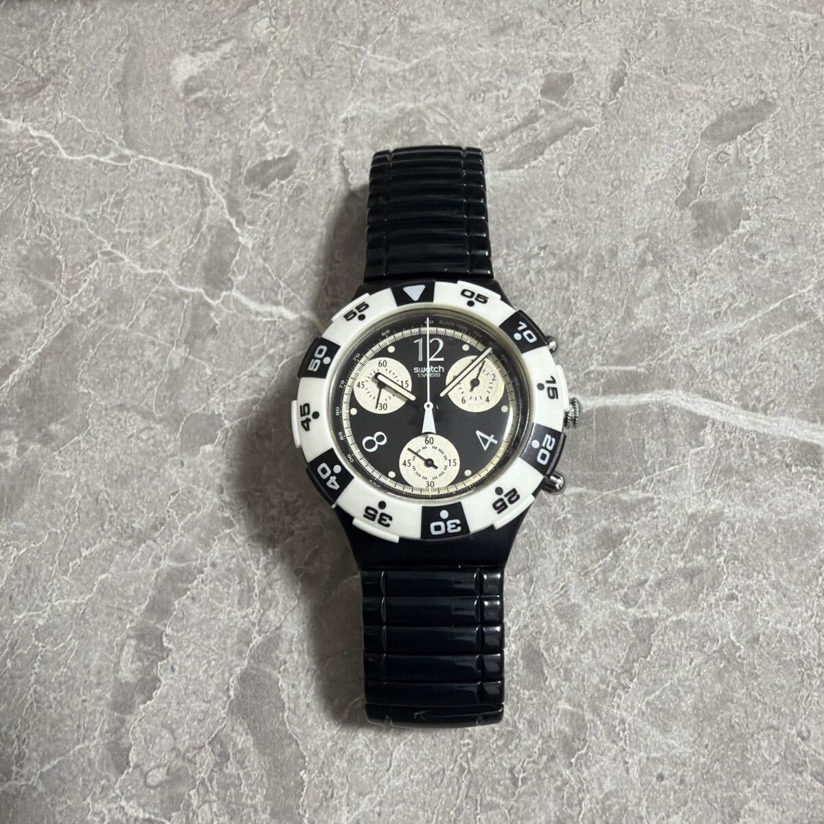 【レアモデル】スウォッチ スクーバ クロノグラフ 廃番 稼働品 アクア Swat