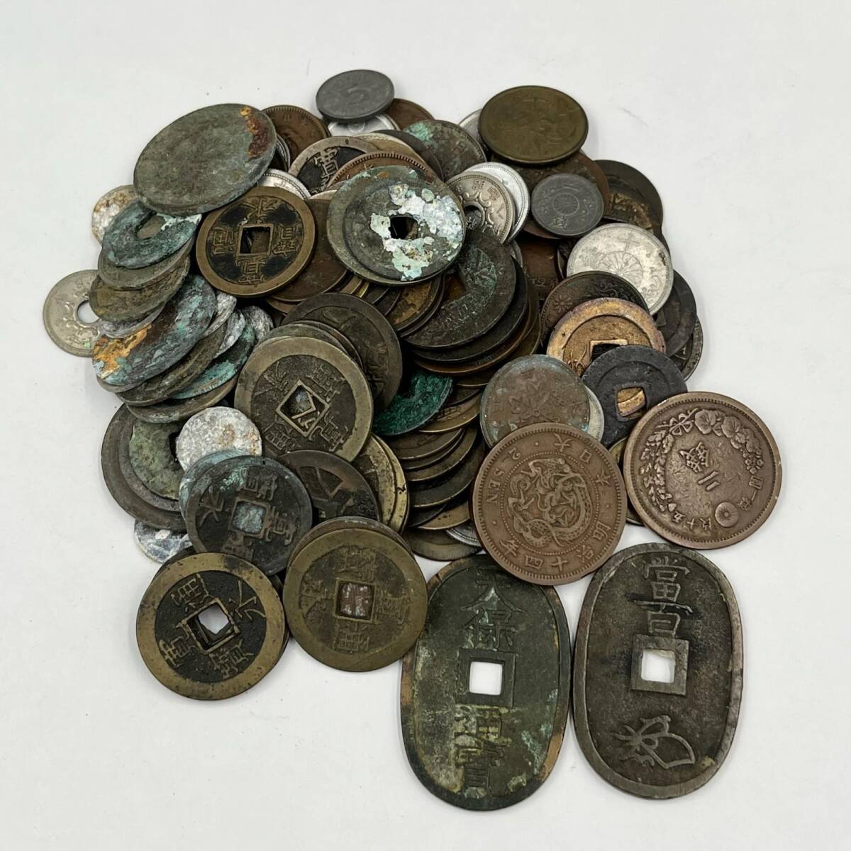 天保通宝　旧貨幣　古銭 750）天保通宝 古銭 旧貨幣 天保通寶 2枚 まとめ売り - メルカリ