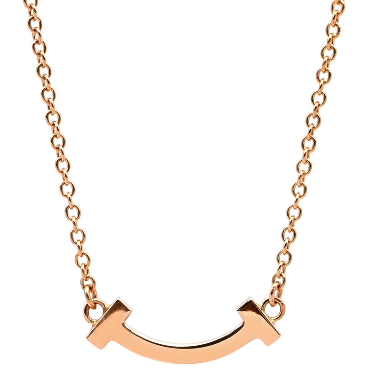 ティファニー ネックレス Tスマイル ミニ ペンダント K18PG ゴールド ピ