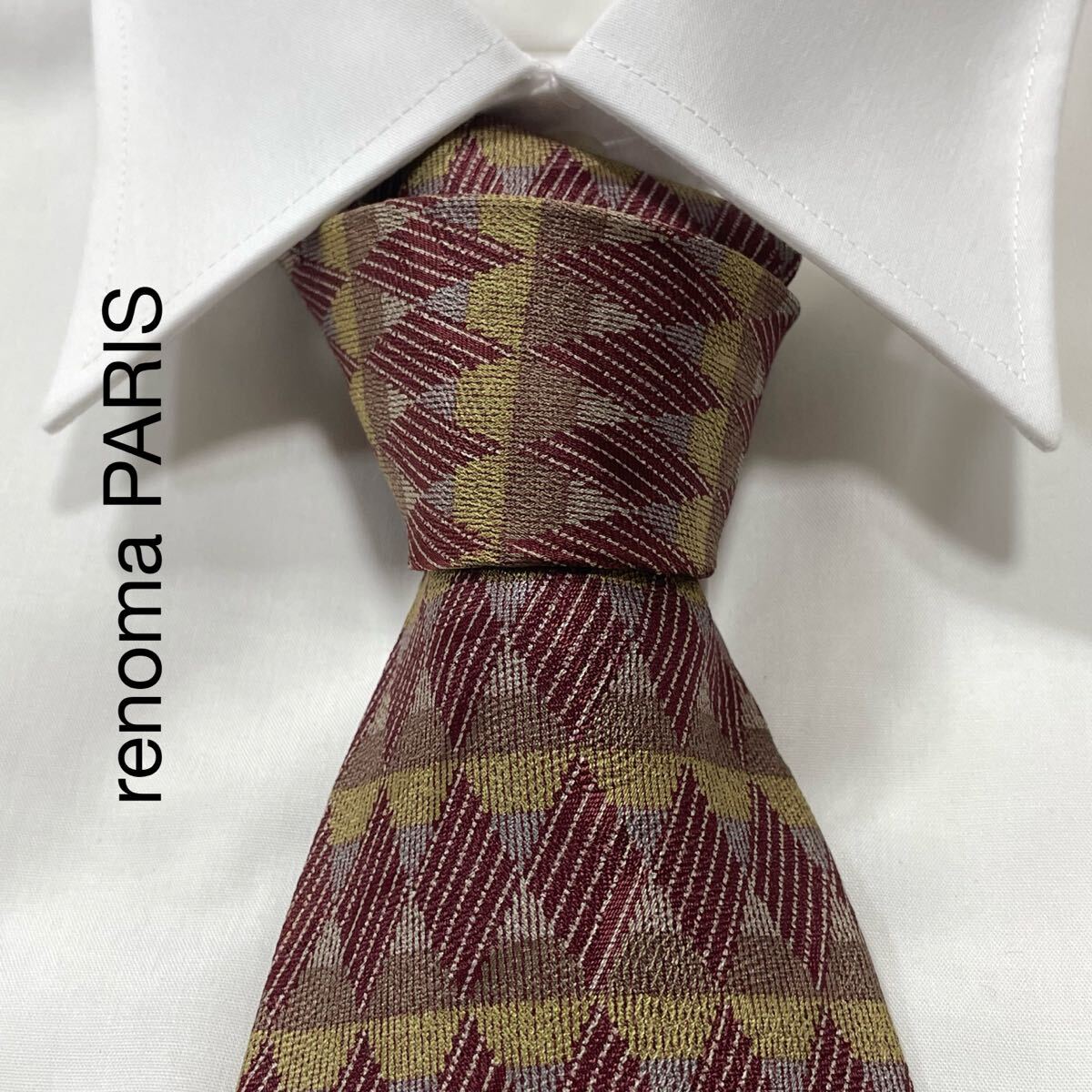 renoma PARIS レノマパリス パターン柄 ジャガード シルク ネクタイ