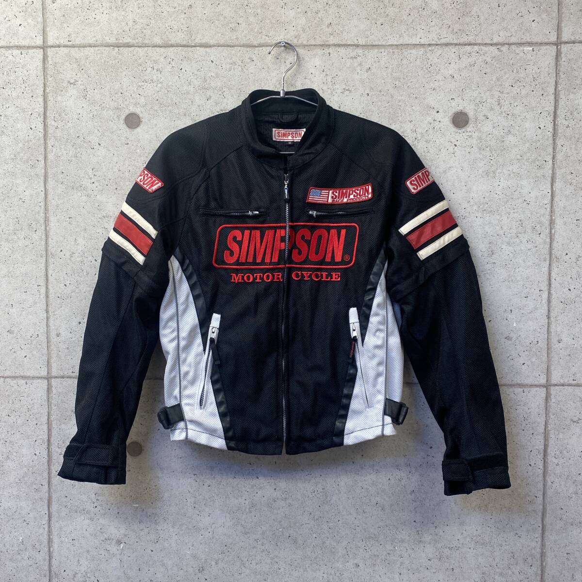 【送料無料】 美品 ライダーズジャケット　シンプソン メッシュジャケット ウレタ