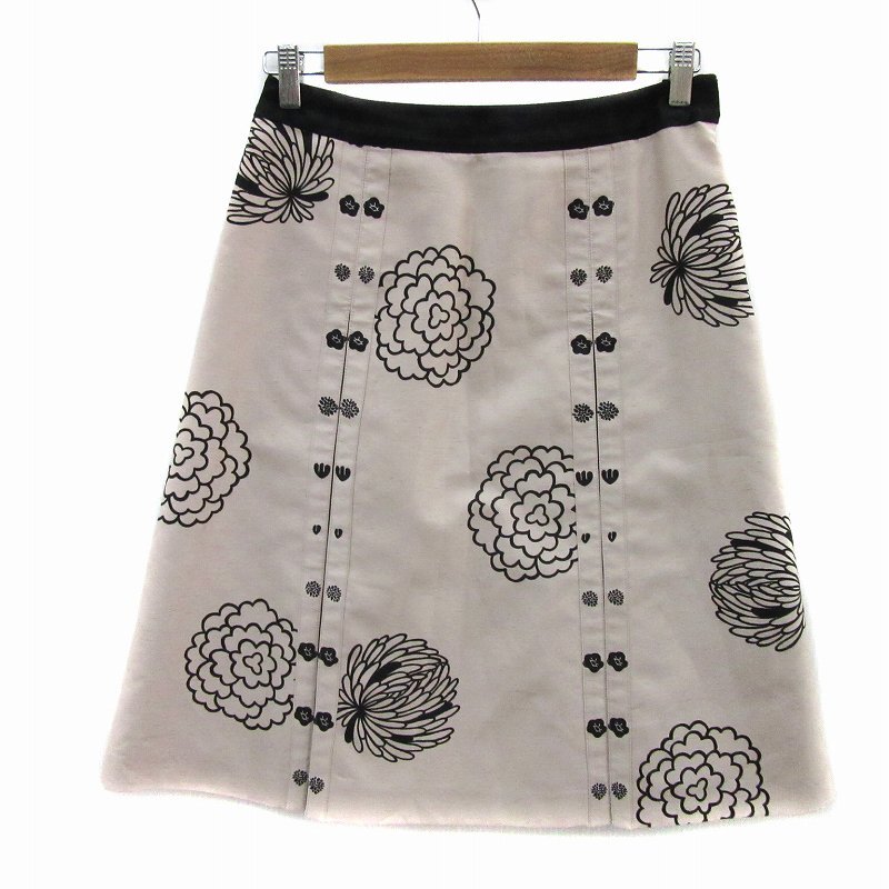 トゥービーシック TO BE CHIC フレアスカート ミモレ丈 花柄 42 L