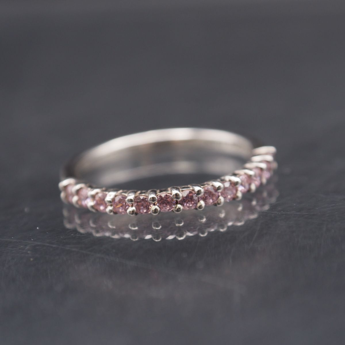 L429 4℃ ヨンドシー SILVER925刻印 リング ピンクストーン デザイン シルバー 指輪 12号