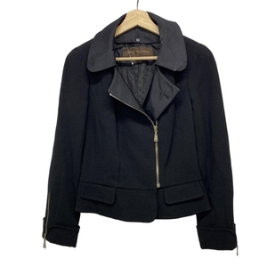 ルイヴィトン LOUIS VUITTON ライダースジャケット サイズ38 M RW071A WKJA22WRV - ウール 黒 レディース 長袖/ジップアップ/秋 美品