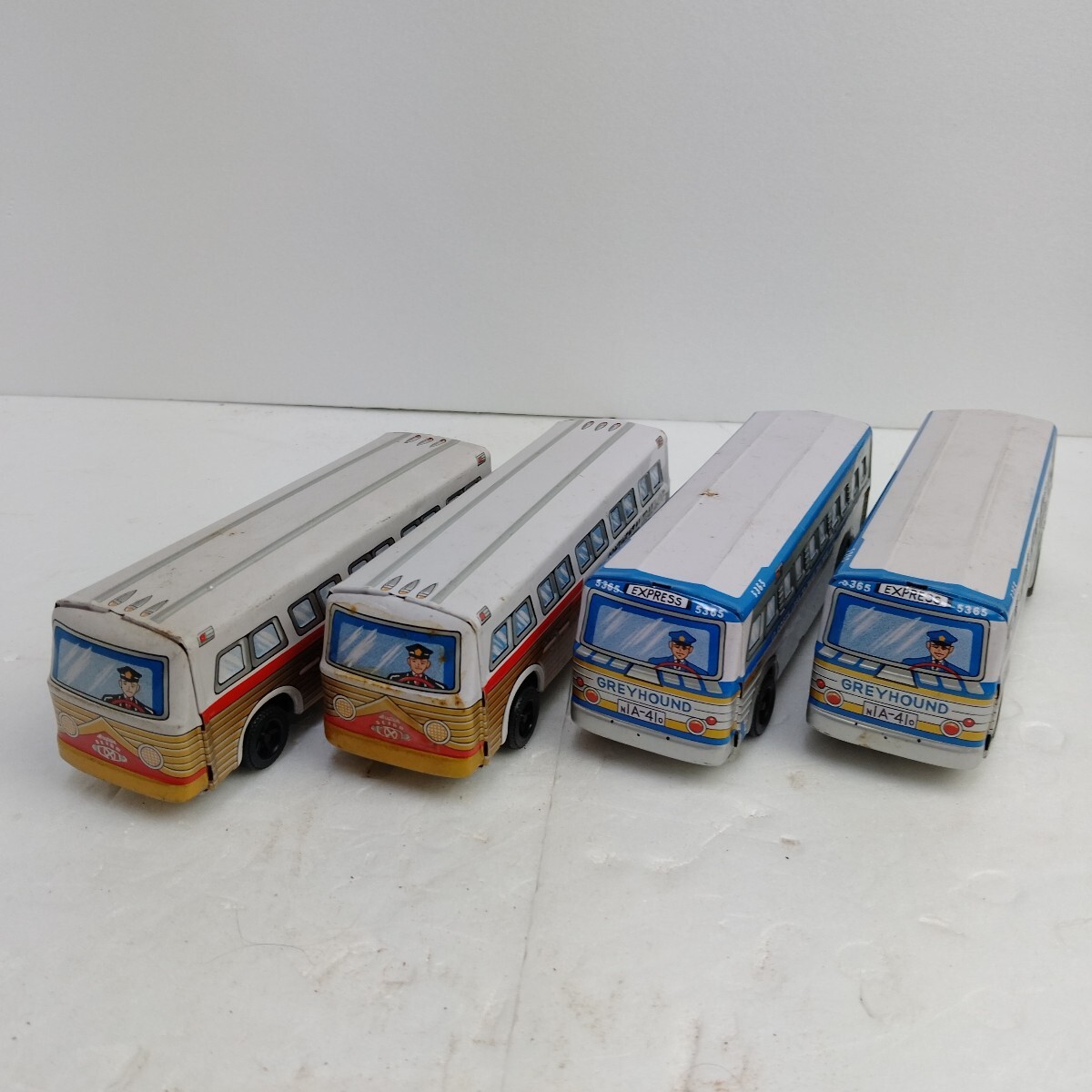  автобус миникар жестяная пластина подлинная вещь Showa Retro 4 шт. комплект 