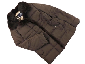 BURBERRY LONDON バーバリーロンドン ラビットファー 2WAY ダウン コート size40/ブラウン ◆■◎ ☆ fla3 レディース