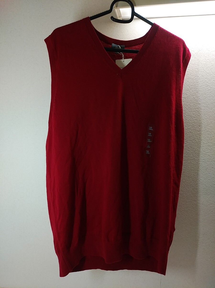  дефект иметь * не использовался с биркой хранение товар *UNIQLO* Uniqlo * extra штраф melino шерсть V шея лучший * красный XL размер 