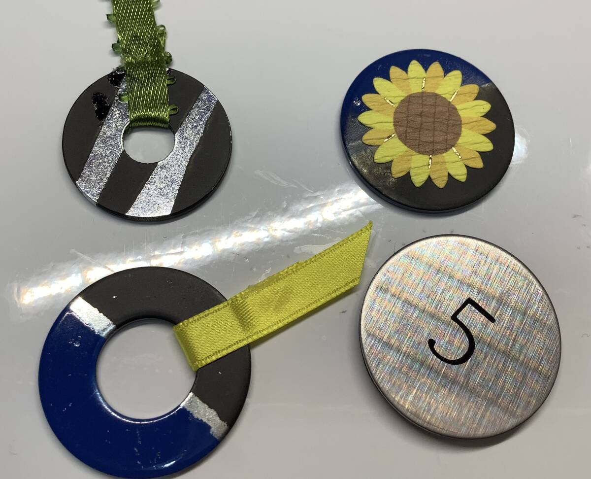 　グラウンド　ゴルフ　ボール　マーカー　グランド　　コイン　4個セット　(スチー