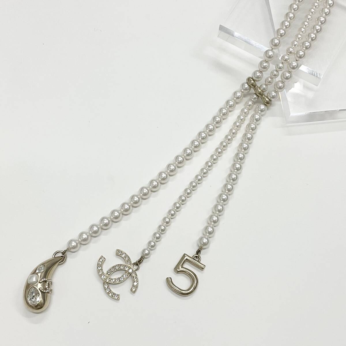 M13467 シャネル ネックレス パール ラインストーン ココマーク ゴールド