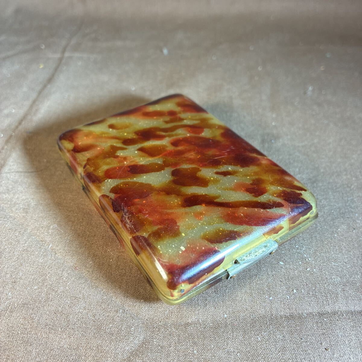  сигарета кейс сигареты кейс дым . кейс одним движением открывающийся и закрывающийся Showa Retro панцирь черепахи способ 