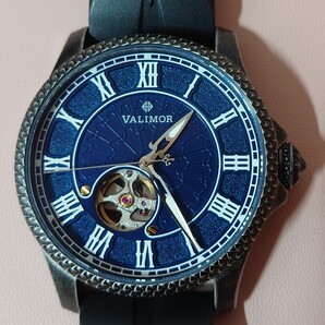 自動巻き 機械式腕時計 VALIMOR バリモア Valknut バルクヌート VA002C ラバーストラップ ネイビー 5ATM防水