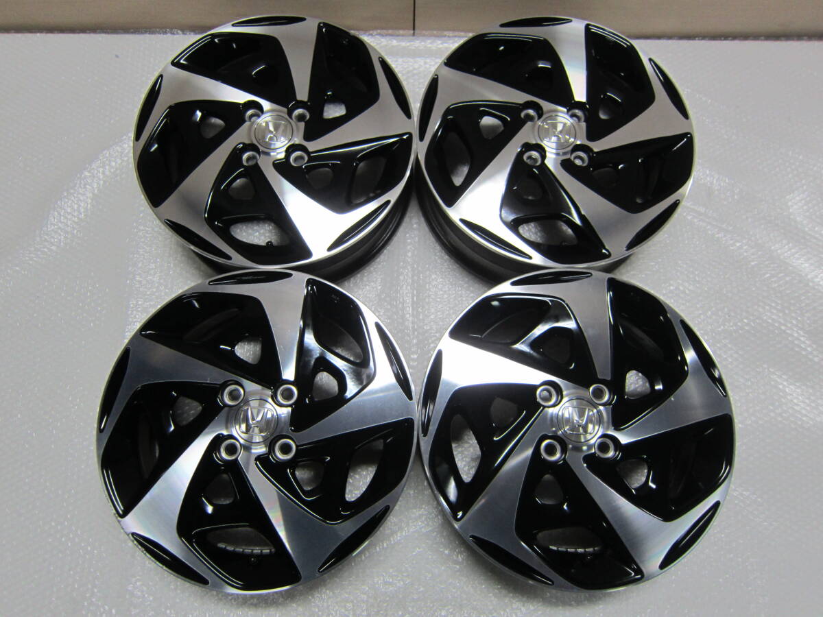 * Honda JH1 / JH2 N-WGN Custom оригинальный 15 x 4.5J +45 PCD100 x 4H ступица 56mm черный полировка N-BOX N-ONE N-VAN жизнь и т.п. использование не по назначению б/у *