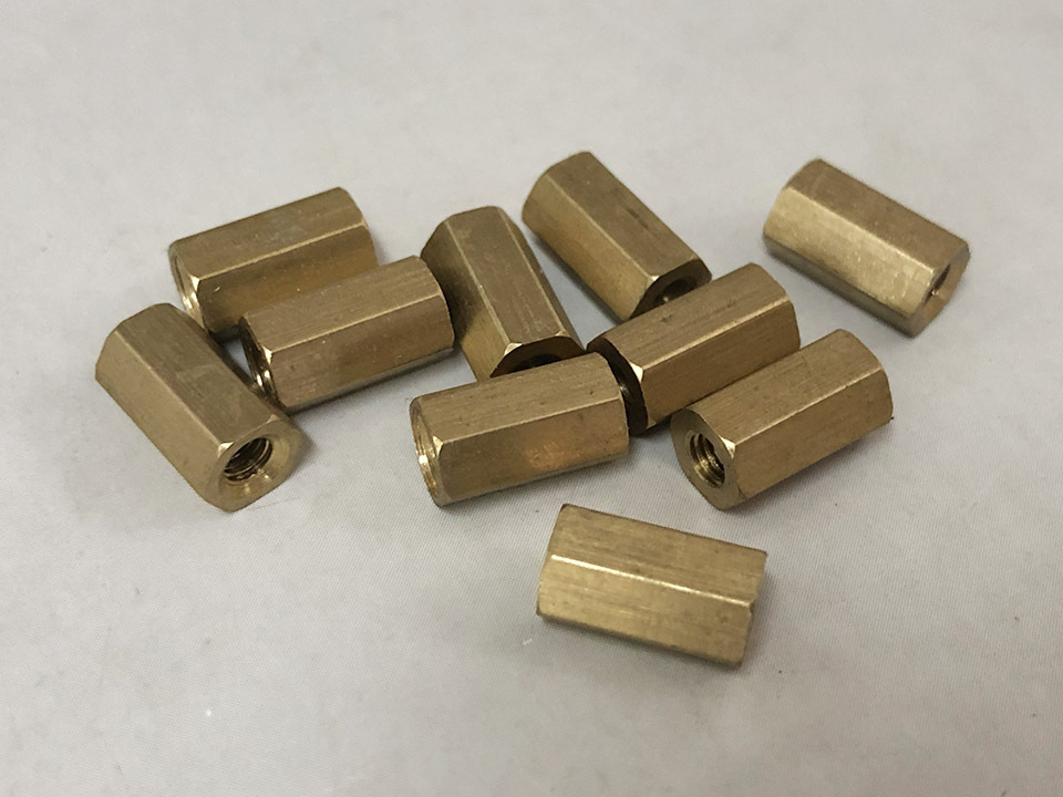 ★黄銅六角スペーサー 両メネジ 全ネジ M3×L10mm 10個 ネジ類　[F1