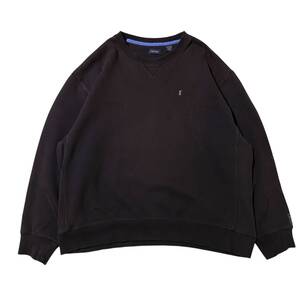 アメリカ古着 IZOD スウェット トレーナー 無地 ワンポイント 刺繍 ブラック XLサイズ 【H464】