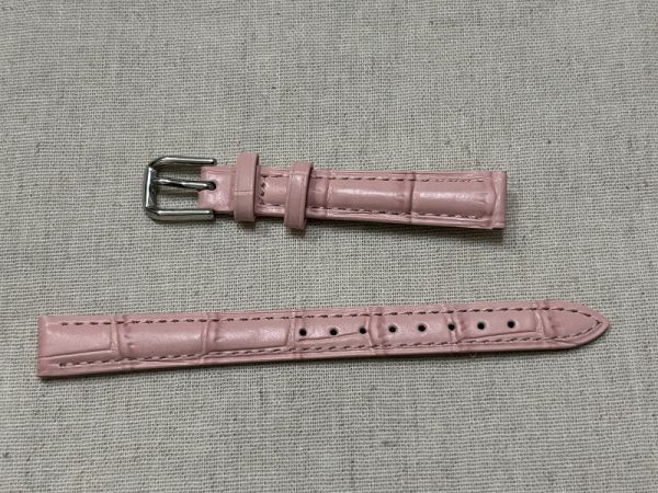 新品未使用★腕時計牛革クロコエンボスベルト　取付幅１２㎜　262312PK★クリ