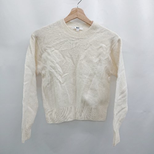 * ⊇ UNIQLO Uniqlo высокий мера шерсть 100% свитер с длинным рукавом размер S слоновая кость серия мужской E