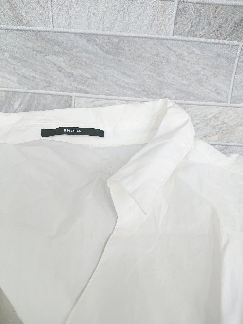 ◇ EMODA エモダ ビスチェ 切り替え 長袖 シャツ ブラウス サイズＦ ホワイト グレー系 レディース P_サムネイル画像5