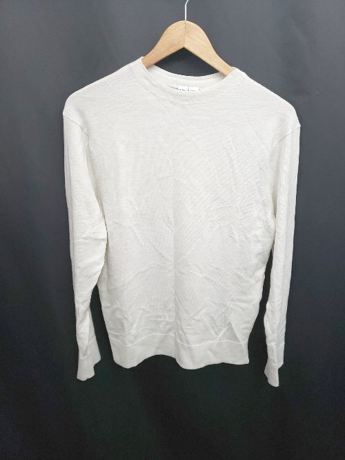 * ⊇ UNIQLO Uniqlo uniqlo u длинный рукав вязаный свитер размер S "теплый" белый серия мужской E