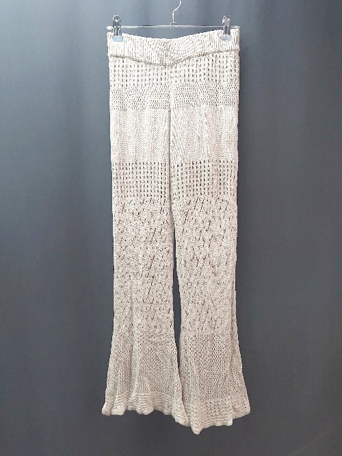 ◇ holiday ホリデイ ウエストゴム 編地 カジュアル 大人っぽい フレアパンツ 表記なし ブラウン レディース E_サムネイル画像1