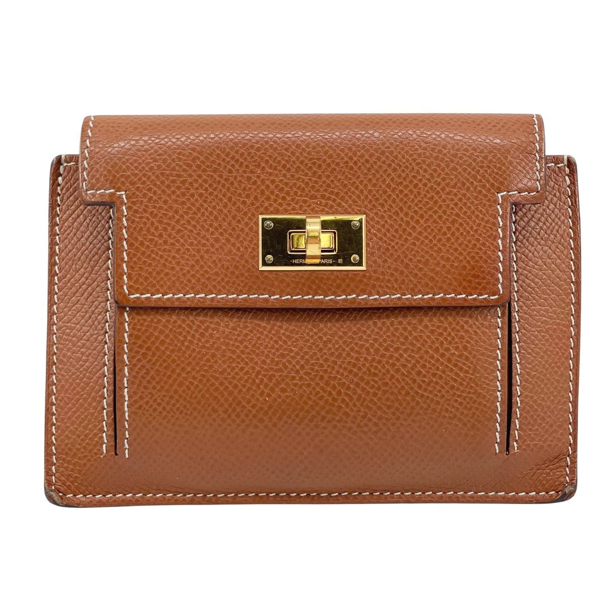 【中古】エルメス ケリーポケット コンパクト ヴォーエプソン カードケース コイ