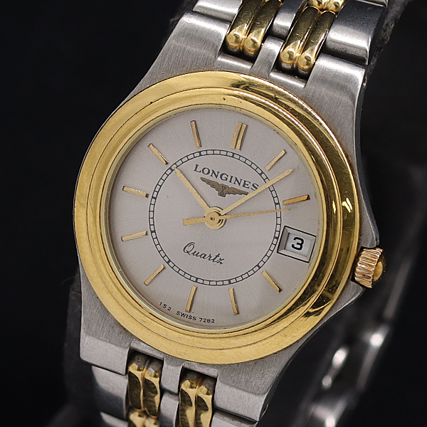 1 иен работа Longines наилучший образец 7282 QZ серебряный циферблат женские наручные часы 2000000 12APY MST