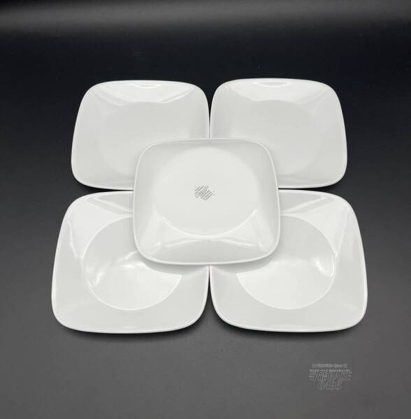 CORELLE コレール 角皿(小)5枚セット 全面強化ガラス、耐熱ガラス、食洗機OK made in USA