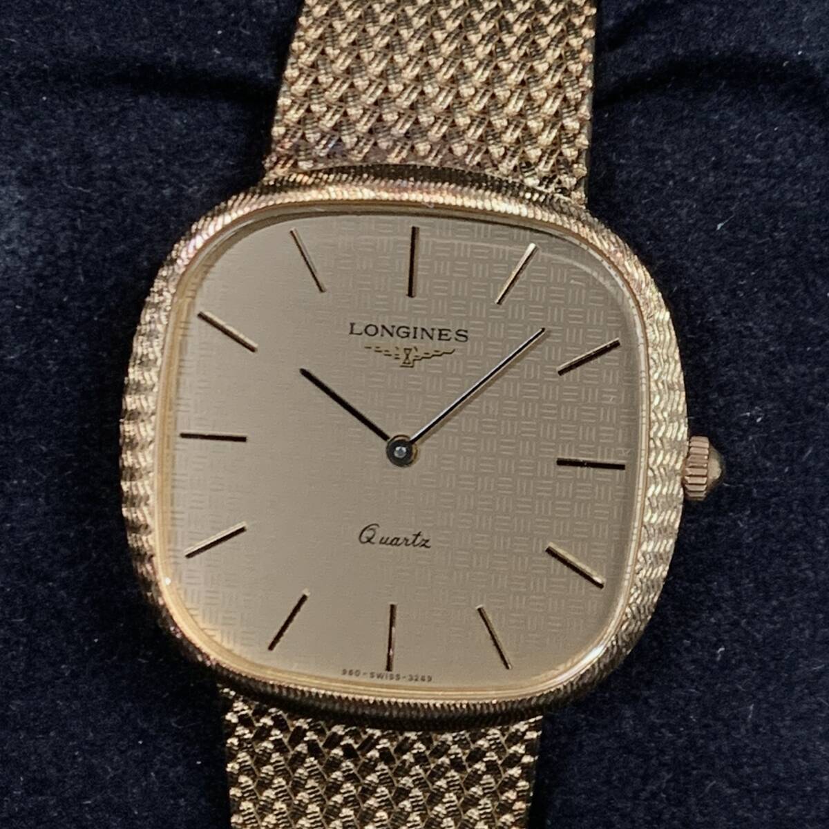 1 иен ~ 6TA80391225 LONGINES Longines Gold циферблат квадратное QZ кварц SS мужские наручные часы оригинальный ремень работоспособность не проверялась текущее состояние товар 