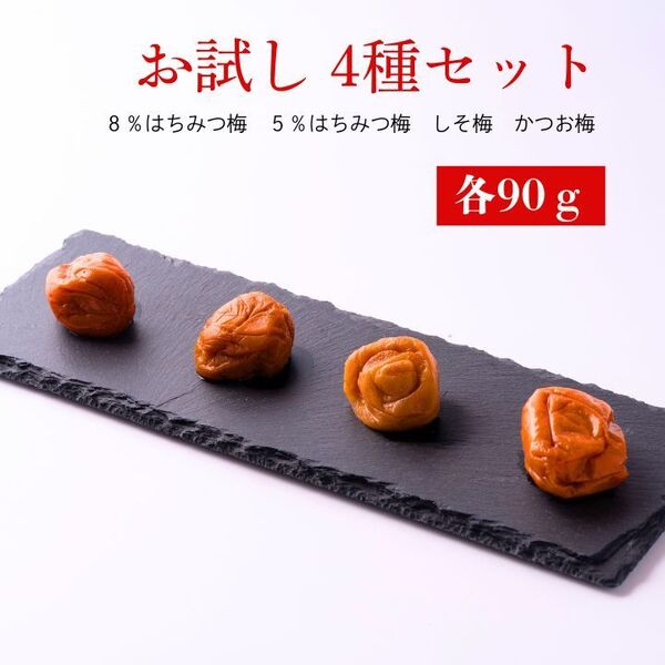 数量限定 お試し4種セット 90g×4袋 訳あり 南高梅 送料無料 梅干し 1000円ポッキリ はちみつ しそ かつお 減塩 ポスト