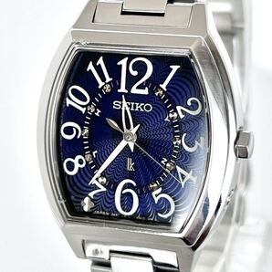 【稼働】磨き済み セイコー SEIKO ルキア LUKIA レディース 腕時計 電波ソーラー 美品 ネイビー文字盤 s2228