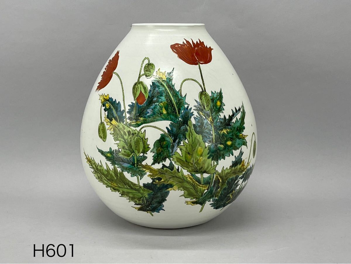 . слива H601-100 Kutani ваза . ваза для цветов Yamamoto длина левый ( Yamamoto .) Kutani . Zaimei старый изобразительное искусство 