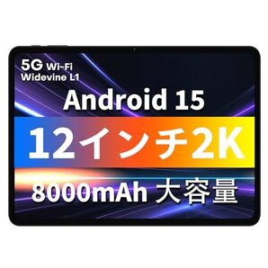 【タブレット 12インチ Android 15】2K 大画面 アンドロイド タブレットwi-fiモデル ODEA A12 、20p