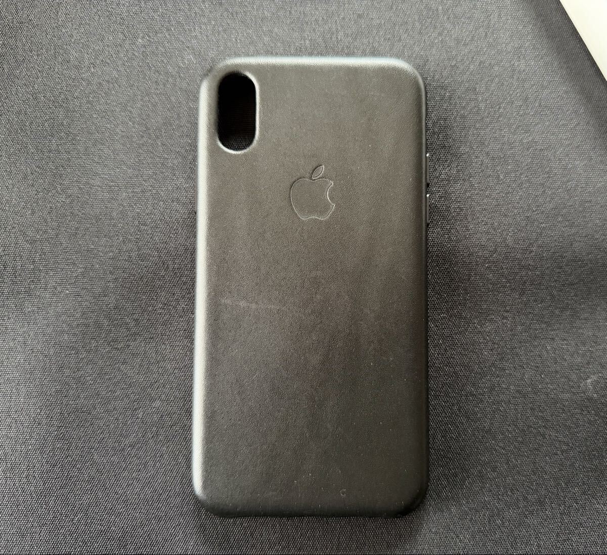 ☆Apple iPhone X 純正レザーケース　黒　極美品☆