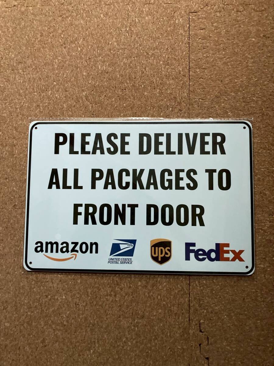  багаж . парадная дверь . доставка Amazon USPS UPS FedEx орнамент retro Vintage жестяная пластина табличка metal автограф plate american смешанные товары wall декоративный элемент 