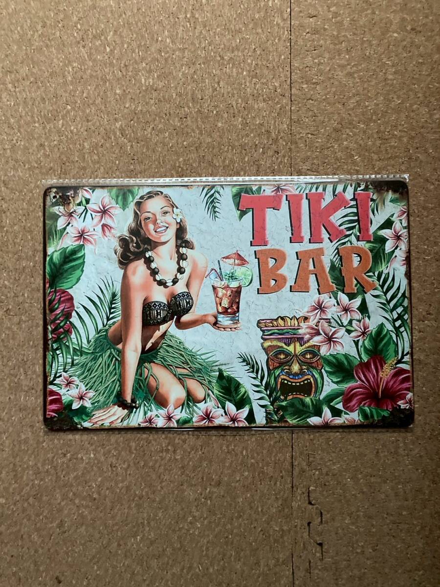 TIKI BARti Kiva - жестяная пластина табличка metal автограф plate american смешанные товары wall декоративный элемент retro Vintage способ под старину 