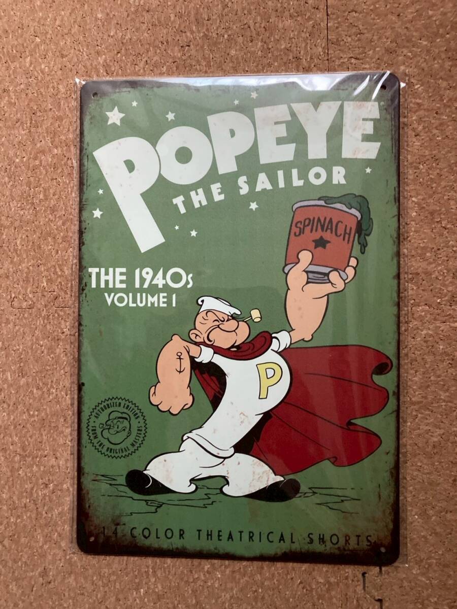  Popeye POPEYE орнамент retro Vintage жестяная пластина табличка metal автограф plate american смешанные товары wall декоративный элемент 