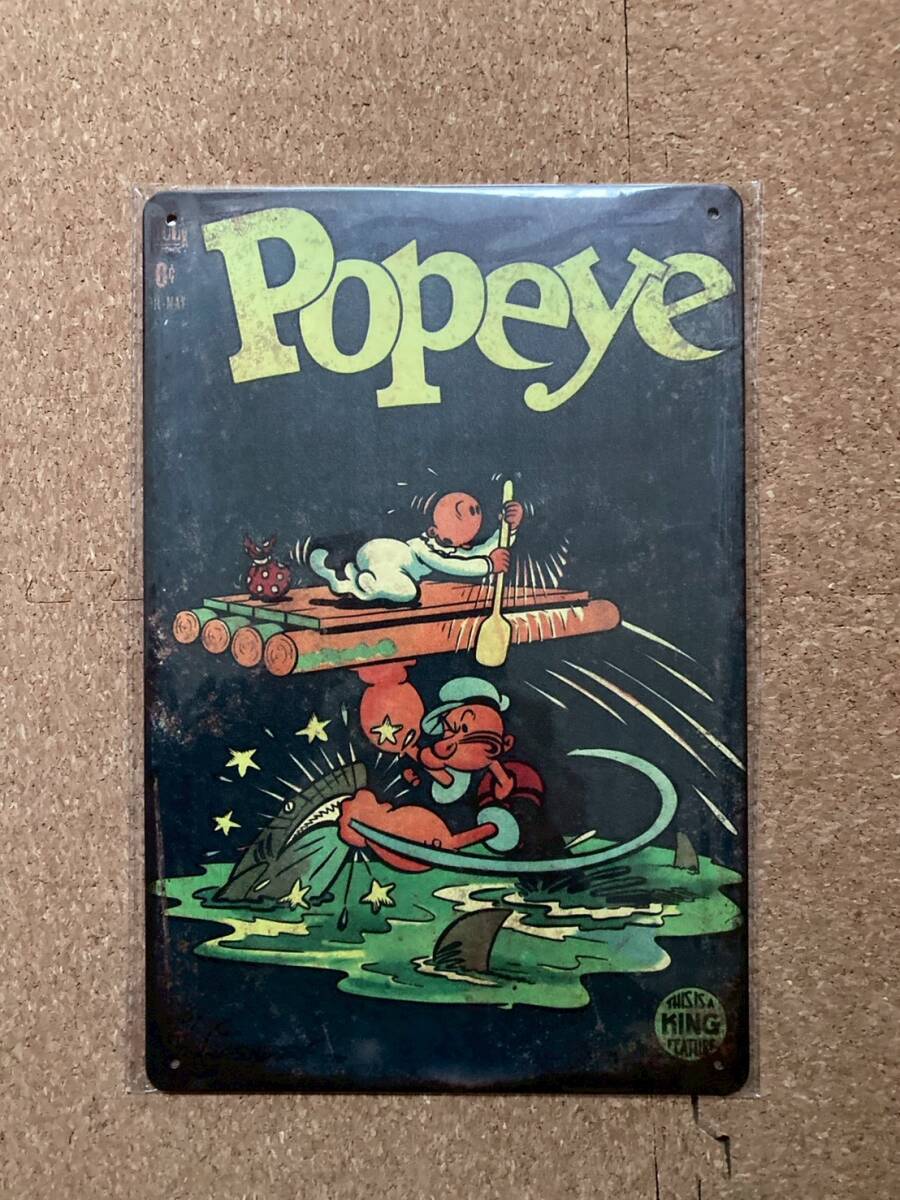  Popeye оливковый жестяная пластина табличка metal автограф plate american смешанные товары wall декоративный элемент retro Vintage способ под старину 