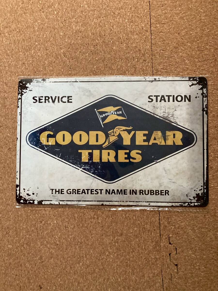  Goodyear сервис стойка жестяная пластина табличка metal автограф plate american смешанные товары wall декоративный элемент retro Vintage способ под старину 