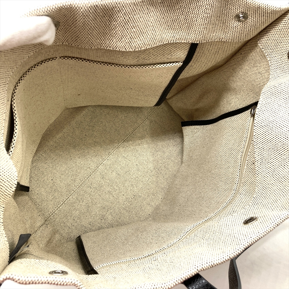 ロンシャン Longchamp エッセンシャルL トートバッグ キャンバス レザー ベージュ シルバー金具 エクリュ レディース_サムネイル画像6