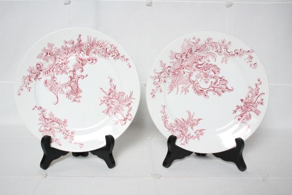  Belgium античный B.F.K.BOCH REGENT старый керамика. десерт тарелка ro kai yu узор 2 шт. комплект прекрасный товар 